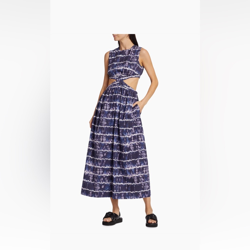 Altuzarra Blue and White Halter Sundress